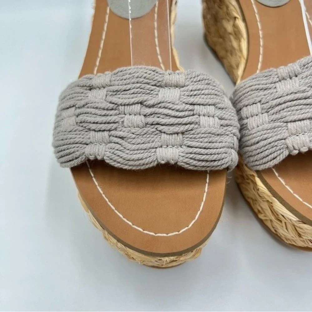 Splendid Womens Size 6.5‎ Marlene Gray Espadrille Platform Wedges Sandals Shoes